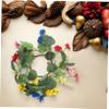 Ipetboom 2pcs Artificial Eucalyptus Leaf Candle Daisy Wreaths for Rustic Table Centerpiece Decor for Weddings Parties and Everyday Home Use view 3