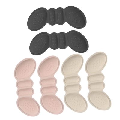 FOMIYES 3pairs Thick Sponge Heel Grips Pads for High Heels Self-Adhesive Cushions to Prevent Blisters and Pressure Foot Care Protector Apricot Black