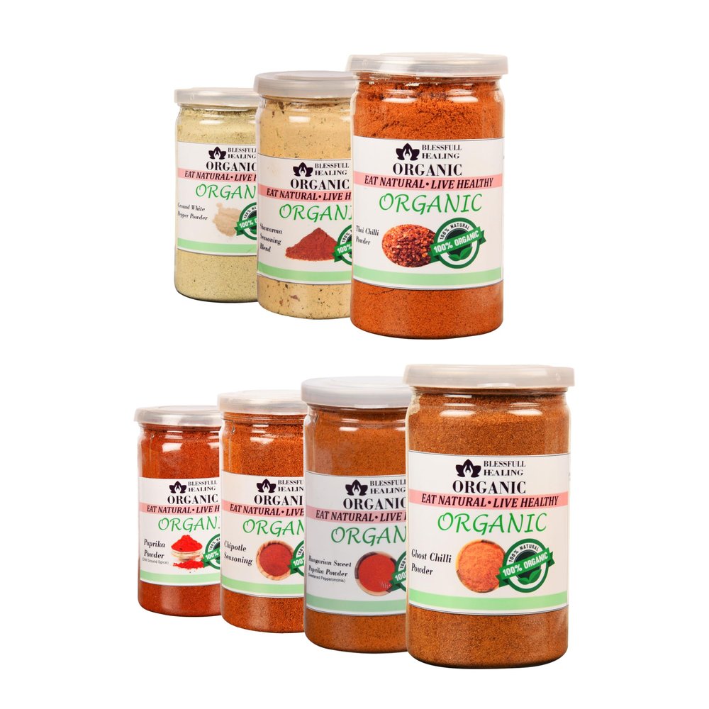 Blessfull Healing Organic Powder Spice Combo Pack of 7 Combo #13