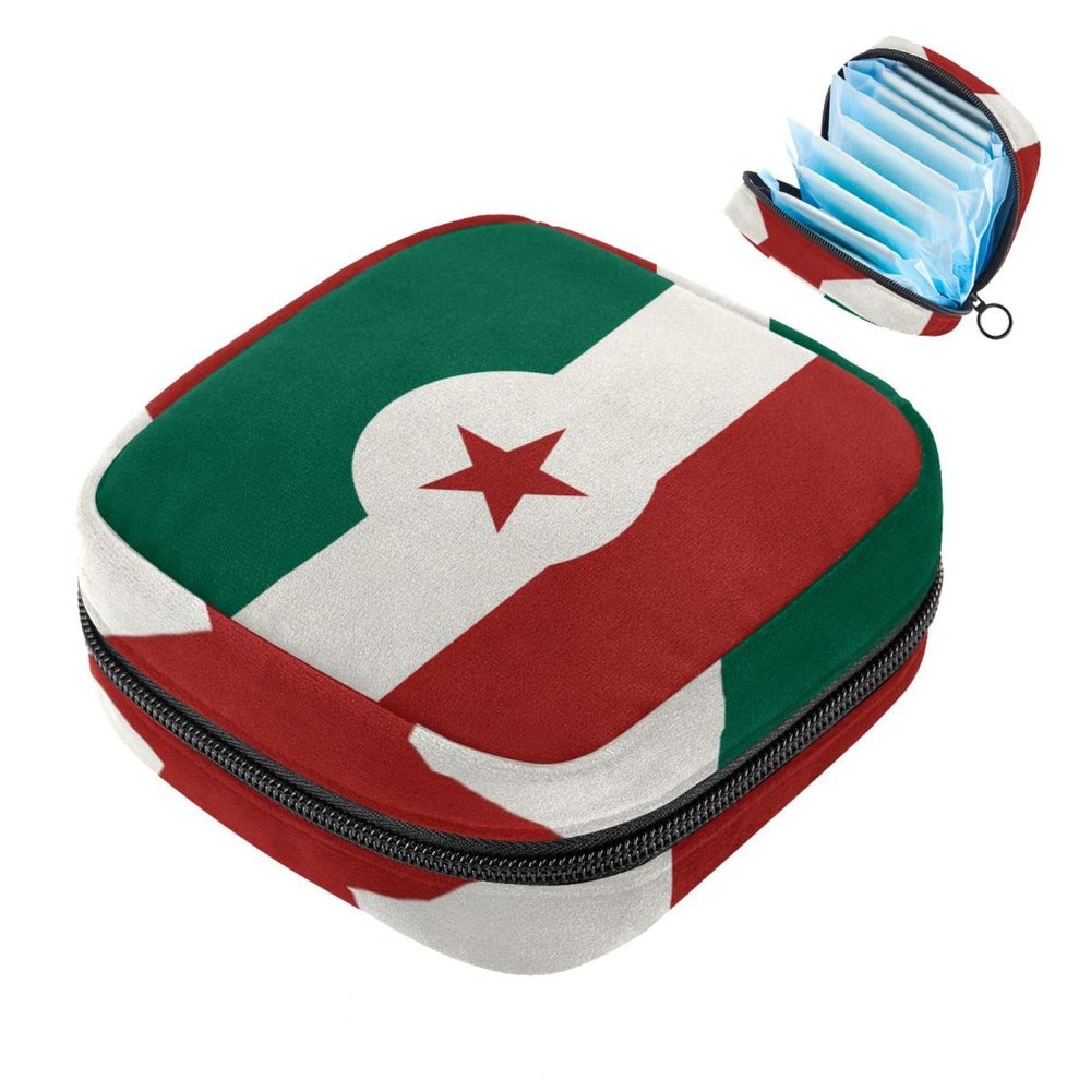 VTGHDEEQ Sanitary Napkin Storage Bag,Period Bag,Pad Bag,Flag Pattern,Period Pouch