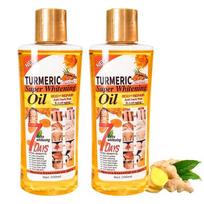 GeRRiT 200ml Ginger Massage Essential Oil,Gentle Skin Ginger Essential Oil,Facial Body Moisturizing Relaxing Massage Ginger Oil (2PCS)