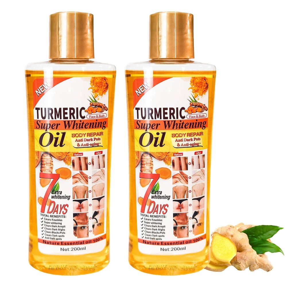 GeRRiT 200ml Ginger Massage Essential Oil,Gentle Skin Ginger Essential Oil,Facial Body Moisturizing Relaxing Massage Ginger Oil (2PCS)