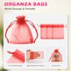 ANZNKU 50Pcs 3x4 Inch Organza Bags, Small Gift Bags Bulk for Women Valentine's Day Presents Wrap, Mini Red Mesh Bag Drawstring Jewelry Pouches for Wedding Candy Party Favors Treats Sachet Potpourri view 3
