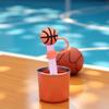 Basketball Straw Cover for Stanley 40&30 Oz Cup, 10mm Silicone Straw Covers Cap for Stanley Cup Accessories, Cute Topper for Tumblers, Cap Stopper for Reusable Straws Tip Lids (DM338) view 2