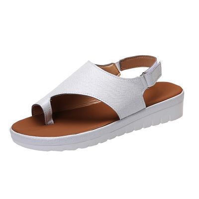 WCXTY Arch Support Sandals Women's,Casual Comfy Breathable Toe Corrector Beach Flip Flops,Summer Lightweight Bunion Orthopedic Slippers for Women,for Hallux Valgus (Color : Silver, Size : 6.5)