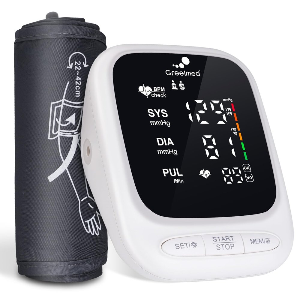 Blood Pressure Monitor Upper Arm Automatic Talking Blood Pressure Cuff, Rechargeable Blood Pressure Monitors for Home Use, Digital Led Display Adjustable 8.7"-16.5" Large Bp Cuff Dual User Model