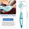 Mimorou 12 Pcs Denture Brush for False Teeth Double Sided Denture Toothbrushe with Soft Bristle, Ergonomic Anti Slip Handle Teeth Cleaner Brush for Adult(Blue, Green, Purple, Orange,Non Slip Grip) view 2