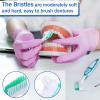 Mimorou 12 Pcs Denture Brush for False Teeth Double Sided Denture Toothbrushe with Soft Bristle, Ergonomic Anti Slip Handle Teeth Cleaner Brush for Adult(Blue, Green, Purple, Orange,Non Slip Grip) view 4