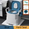 4-in-1 Raised Toilet Seat with Removable Armrest and Back, Medical Bedside Commode Chair, Toilet Safety Frame, Shower Chair for Seniors, Elderly, Handicap, Pregnant, PP Material, Blue view 2