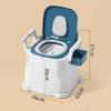 4-in-1 Raised Toilet Seat with Removable Armrest and Back, Medical Bedside Commode Chair, Toilet Safety Frame, Shower Chair for Seniors, Elderly, Handicap, Pregnant, PP Material, Blue view 3