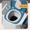 4-in-1 Raised Toilet Seat with Removable Armrest and Back, Medical Bedside Commode Chair, Toilet Safety Frame, Shower Chair for Seniors, Elderly, Handicap, Pregnant, PP Material, Blue view 4