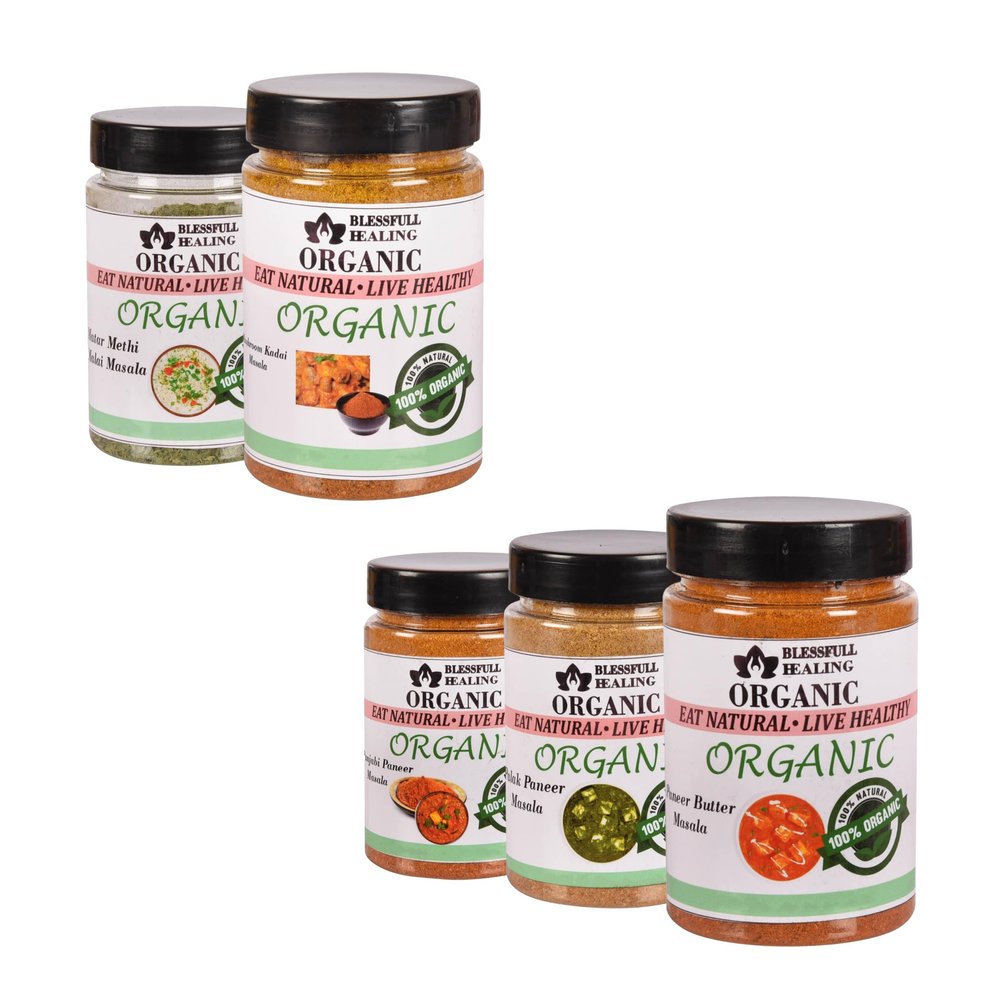 Blessfull Healing Organic Vegetarian Spice Combo Pack of 5 Combo #41