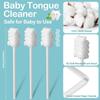 Singhoow 200 Pieces Baby Tongue Cleaner Disposable Infant Oral Cleaner with 4 Pieces Finger Toothbrush Soft Gauze Baby Mouth Newborn for Tooth Mouth Dental Care(Blue) view 2