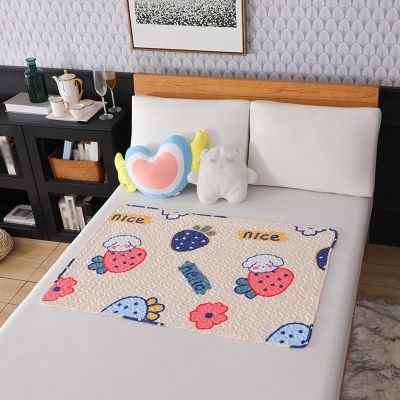 SHEKAKO Cute Period Pad, Washable Mattress Protector, Reusable Bed Sheet Pads for Incontinence, Bed Underpads Protector for Elderly, Kids, Women, Pets (Not Waterproof-C, 27.6*39.4inch/70*100cm)