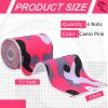 Jenaai 4 Pcs Football Turf Tape Sports Tape Extra Wide Athletic Turf Tape Waterproof Flexible for Arms Sticky Tape for Athlete and Sport Trainers Accessories, 5.5 Yards Each Roll(Pink Camouflage) view 2