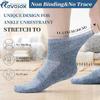 Revosoxs Diabetic Socks for Women Men,5 Pairs Non Binding Diabetic Ankle Wide Stretchy Loose Seamless Socks 7-9 9-11(Black+White+Grey-Medium) view 2
