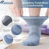 Revosoxs Diabetic Socks for Women Men,5 Pairs Non Binding Diabetic Ankle Wide Stretchy Loose Seamless Socks 7-9 9-11(Black+White+Grey-Medium) view 3