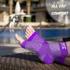 Thoxcare Compression Socks for Women & Men Open Toe (2 Pairs) - Best Ankle Compression Sleeve for Swelling, Achilles Tendonitis, Heel Pain & Plantar Fasciitis Relief, Purple, Large view 2