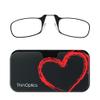 Always With You ThinOptics Readers - Armless On-Nose Reading Glasses - Slim Printed Case Attaches to Phone or Fits in Wallet - Heart 2.5x view 1