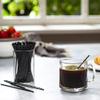 UUYYEO 500 Pcs Plastic Coffee Stirrers Straws Black Drinks Straws Long Skinny Cocktail Straws Straight Drinking Straws Sip Tea Straws Party Juice Straws view 2