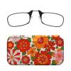 Always With You ThinOptics Readers - Armless On-Nose Reading Glasses - Slim Printed Case Attaches to Phone or Fits in Wallet - Flower Power 1.0x view 1