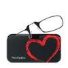 Always With You ThinOptics Readers - Armless On-Nose Reading Glasses - Slim Printed Case Attaches to Phone or Fits in Wallet - Heart 1.0x view 2