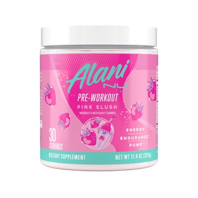 Alani Nu Pre Workout Powder Pink Slush, Amino Energy Boost, Endurance Supplement, Sugar Free, 200mg Caffeine, L-Theanine, Beta-Alanine, L-Citrulline, 30 Servings
