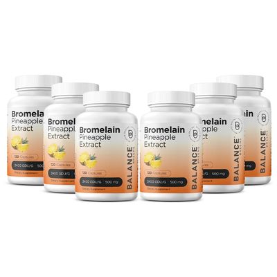 Balancebreens Bromelain 500mg Veggie Caps  2400 GDU Pineapple Extract Supplement for Joint Support, Natural Swelling Support, and Healthy Digestion  180 Capsules Made in USA