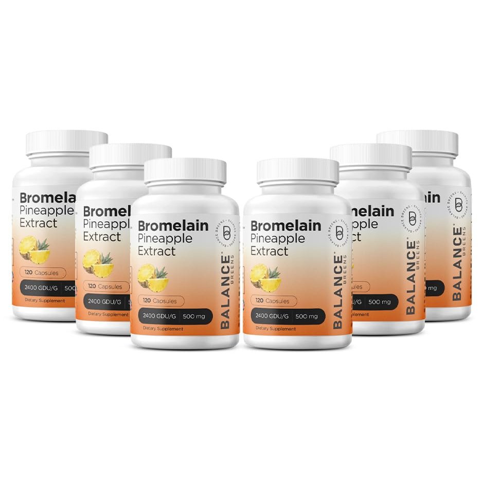Balancebreens Bromelain 500mg Veggie Caps  2400 GDU Pineapple Extract Supplement for Joint Support, Natural Swelling Support, and Healthy Digestion  180 Capsules Made in USA