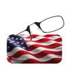 Always With You ThinOptics Readers - Armless On-Nose Reading Glasses - Slim Printed Case Attaches to Phone or Fits in Wallet - Waving Flag 2.0x view 2