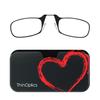 Always With You ThinOptics Readers - Armless On-Nose Reading Glasses - Slim Printed Case Attaches to Phone or Fits in Wallet - Heart 2.0x view 1