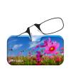 Always With You ThinOptics Readers - Armless On-Nose Reading Glasses - Slim Printed Case Attaches to Phone or Fits in Wallet - Pink Flower Field 2.0x view 2