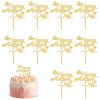 10Pcs Happy Mothers Day Cake Topper Mothers Day Decorations, Acrylic Happy Mothers Day Topper Cupcake Cake Topper, Gold Glitter Cake Sticks Cake Decorations for Mother's Day Party Suppliers view 1