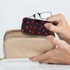 Always With You ThinOptics Readers - Armless On-Nose Reading Glasses - Slim Printed Case Attaches to Phone or Fits in Wallet - Red Felt Hearts 2.0x view 3