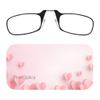 Always With You ThinOptics Readers - Armless On-Nose Reading Glasses - Slim Printed Case Attaches to Phone or Fits in Wallet - Pink Hearts 1.0x view 1
