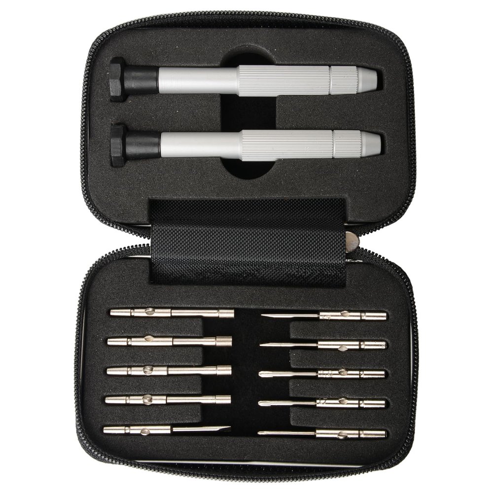 CJRSLRB Screwdrivers Kit Repair Tool for Eyeglass/Glasses/Watch/Cellphone/Clock 12-Pieces Eyeglass Repair Tools Kit Precision Mini Screwdriver Set (Travel Pocket)
