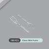 Heavy Duty Mini Forks, Disposable Plastic Small Forks 4" for Appetizer Dessert Tasting, Heavy Duty, Clear Plastic 100-Pack view 4