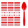 Red Plastic Spoons Heavy Duty, Disposable Party Supplies 104 PCS view 1