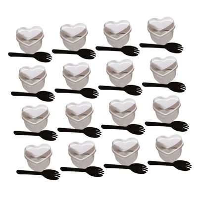 FRCOLOR 50sets Heart Shape Dessert Cups Disposable Mousse Cups for Ice Cream Jelly and Pudding Attractive Design for Parties and Events