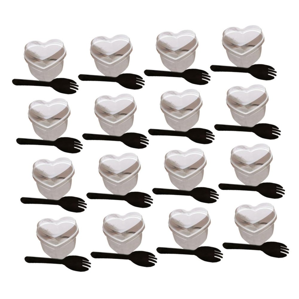 FRCOLOR 50sets Heart Shape Dessert Cups Disposable Mousse Cups for Ice Cream Jelly and Pudding Attractive Design for Parties and Events