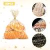 COQOFA 9"X 12" Gift Wrap Cello Cellophane Treat Bags Party Favor bags Clear Candy Cookie Bags Plastic Poly Goodie Storage Bags for Bakery,Birthday, Wedding,Party 50 pcs Gold view 3