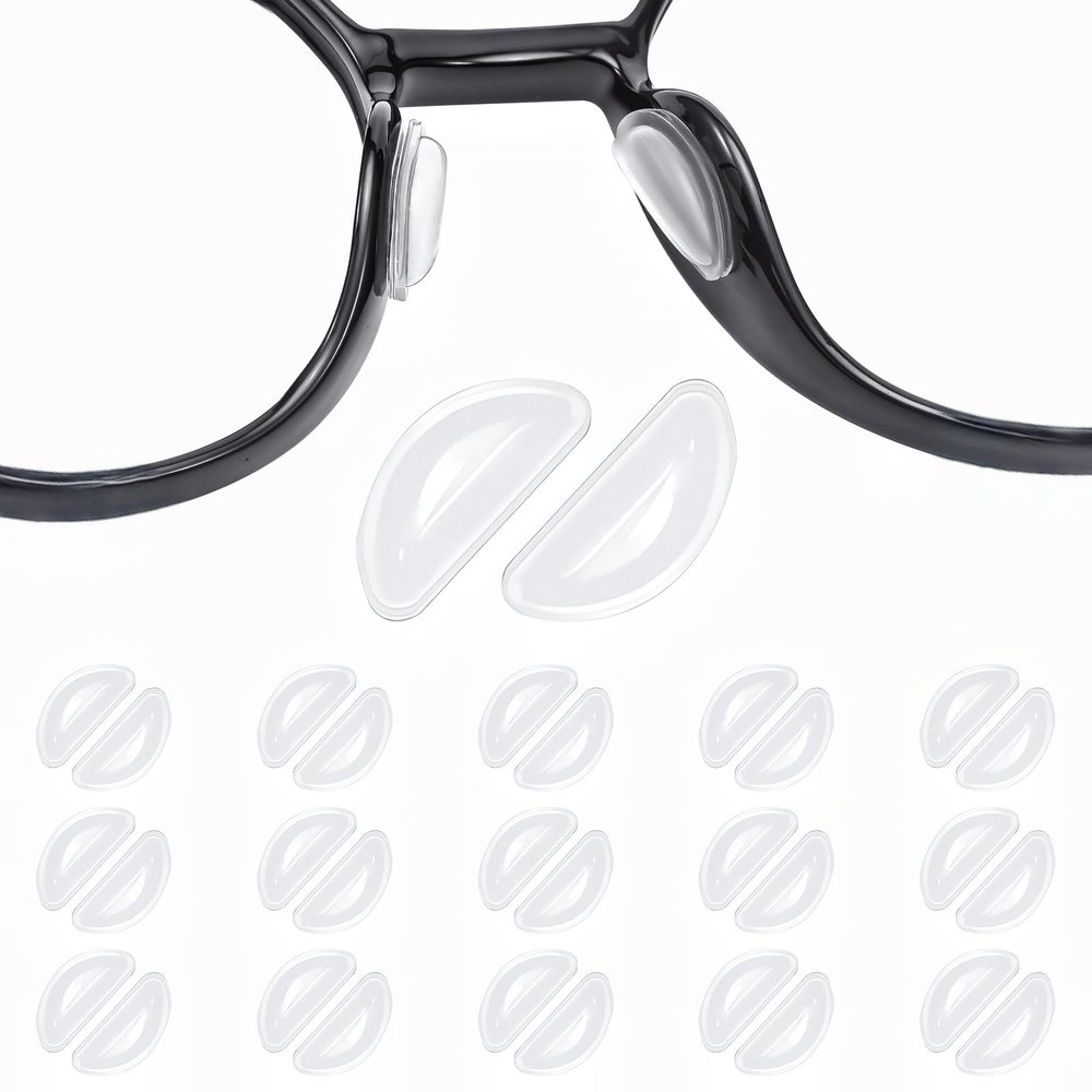 15 Pairs Eyeglass Nose Pads Anti Slip, 3.5mm Thickness Adhesive Nose Grips for Glasses,Silicone Nose Pads for Eyeglasses, Clear Air Cushion Nose Pads for Eyeglasses Sunglasses Reading Glasses