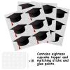 18pcs Black Glitter Silhouette Graduation Cap Dessert Cupcake Topper Congrats 2026 Student Grad Theme Decorations High School College Happy Graduate Party for Men Women Decor Supplies view 3