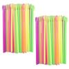 200 Pcs Disposable Snow Cone Straws Spoon Slushie Straws With Spoon Plastic Drinking Straws For Milkshakes Shaved Ice Bright Colors view 1