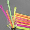 200 Pcs Disposable Snow Cone Straws Spoon Slushie Straws With Spoon Plastic Drinking Straws For Milkshakes Shaved Ice Bright Colors view 4