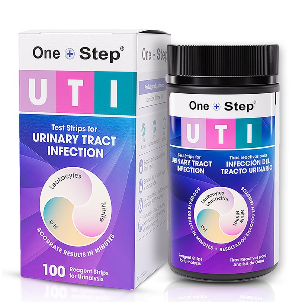 One Step 3-IN-1Full Panel UTI Test strips, 100 Strip Tub, At Home UTI Test for Women, Men & Kids, Urine Test Strips for UTI & Bladder, Easy To Use Urinary Tract Infection Test Kit