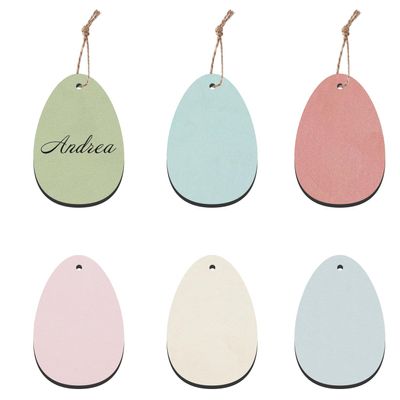 12 Pcs Easter Basket Name Tags, Colorful Easter Gifts Tags for Easter Spring Party Favor Decoration Supplies (Egg)