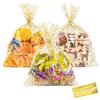 COQOFA 11" X 14" Cello Cellophane Treat, Party Favor, Candy, Cookie and Goodie Plastic Storage Bags for Bakery, Birthday, Wedding, Party - 50 pcs Gold view 1