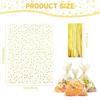 COQOFA 11" X 14" Cello Cellophane Treat, Party Favor, Candy, Cookie and Goodie Plastic Storage Bags for Bakery, Birthday, Wedding, Party - 50 pcs Gold view 2