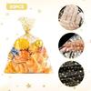 COQOFA 11" X 14" Cello Cellophane Treat, Party Favor, Candy, Cookie and Goodie Plastic Storage Bags for Bakery, Birthday, Wedding, Party - 50 pcs Gold view 3